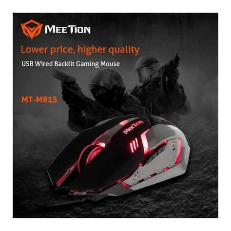 Mouse Gamer RGB 2400DPI Meetion M915-5