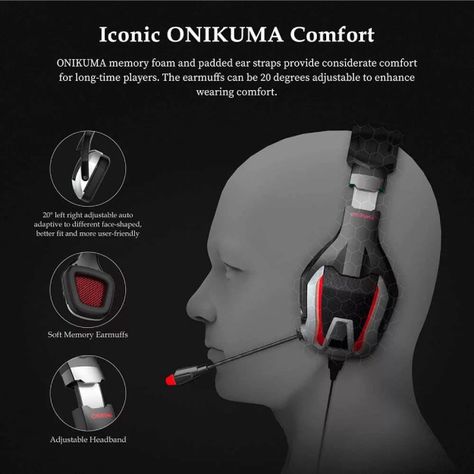Audifonos Gamer Onikuma K12 Rojo-1