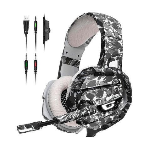 Audifonos Gamer Onikuma K5 Camouflage Gris-0