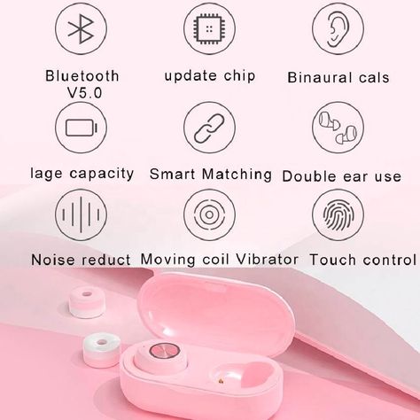 Audifonos Inalambricos Bluetooth TW60 Rosado-5