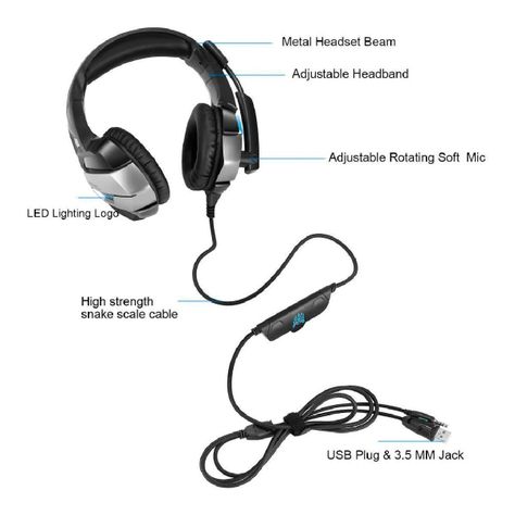 Audifonos Gamer Onikuma K5 Black Grey-2