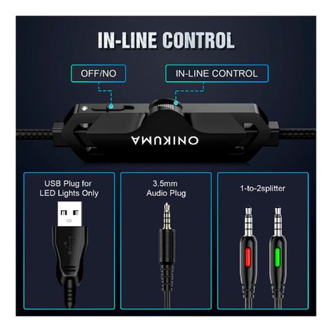 Audifonos Gamer Onikuma X11 RGB - Negro-2