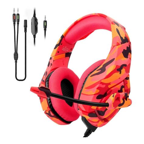 Audifonos Gamer Onikuma K1-B Camouflage Red-3