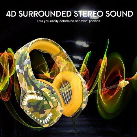 Audifonos Gamer Onikuma K1 Pro Camouflage Yellow-2