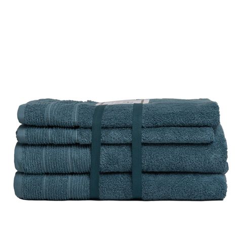 Set de toallas Deluxe con elegante guarda clásica en 100% algodón turco 620gr, color Verde petróleo.-0