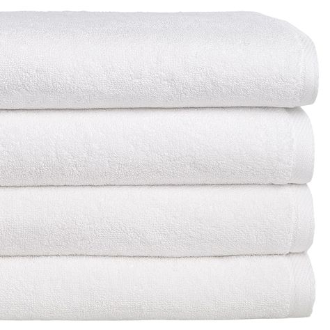 Set 2 toallones de baño y 2 toallas de mano 600 g/m2 algodón egipcio, color blanco-1
