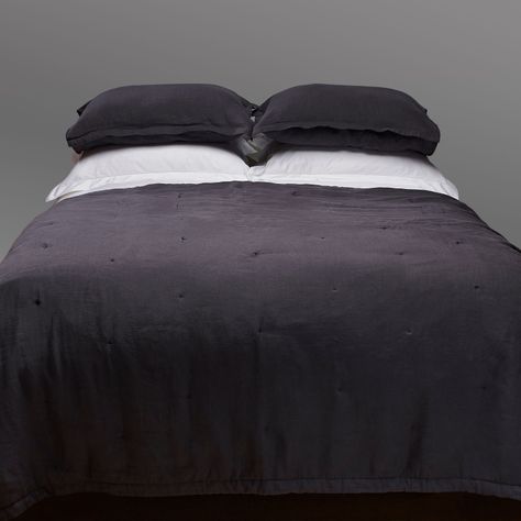 Top Cover acolchado 100% lino color Grafito tamaño 190x230cm.-0