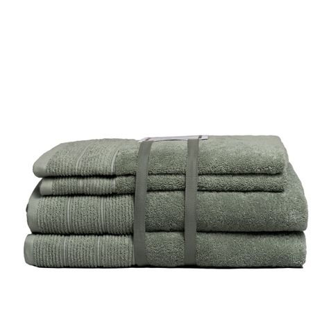 Set de toallas Deluxe con elegante guarda clásica en 100% alg. turco 620gr. Color Verde-0