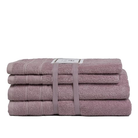 Set de toallas Deluxe con elegante guarda clásica en 100% alg. turco 620gr, color Malva.-0