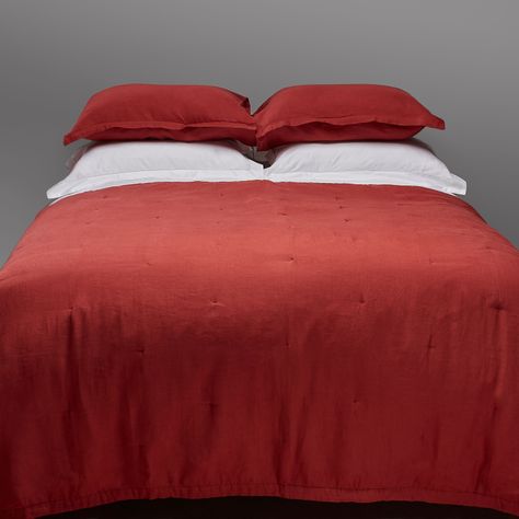 Set 2 Fundas de almohada 100% lino prelavado, color granate tamaño 52x92cm.-0