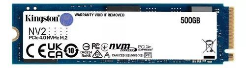 Unidad De Estado Solido Ssd M.2 500gb Kingston Nv2 Pcie 4.0 Nvme Snv2s/500g-0