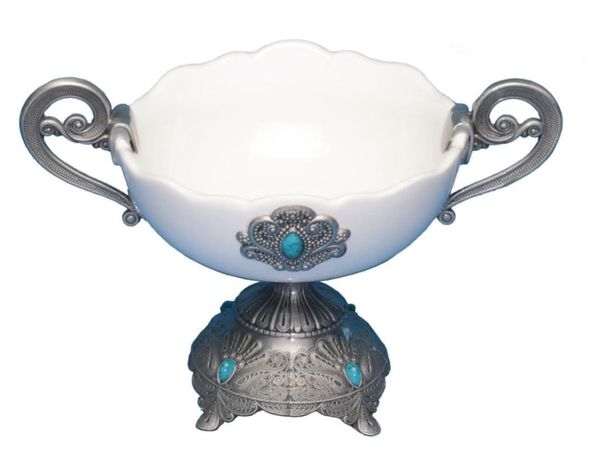 Adorno Copa Peltre Decorativo Sr7109Sbed-V Porcelana-0