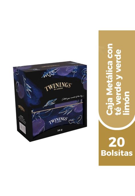 Caja Metálica Morada Twinings con 20 Bolsitas de Té Verde-0