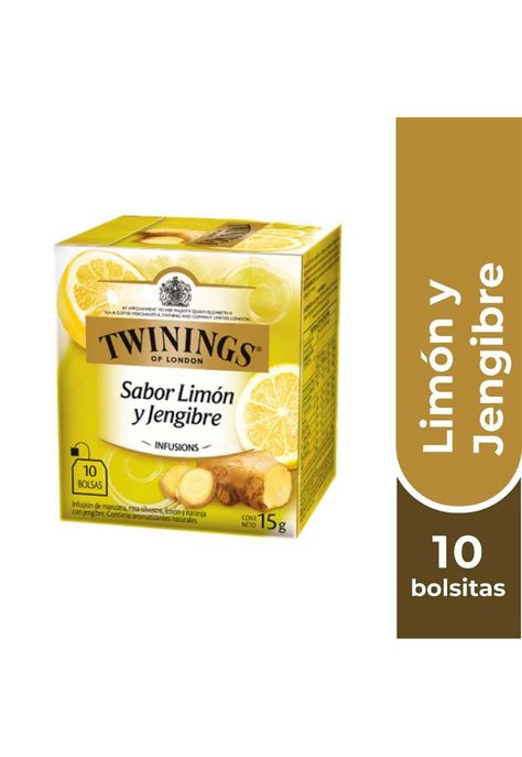 Twinings Té Limón y Jengibre x 10 Bolsitas-0