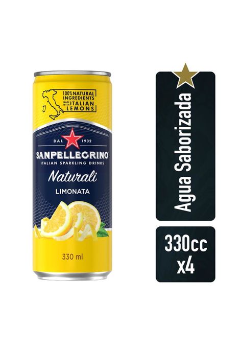 Agua Saboriz. San Pellegrino Limonata Naturalli Latax4 330cc-0
