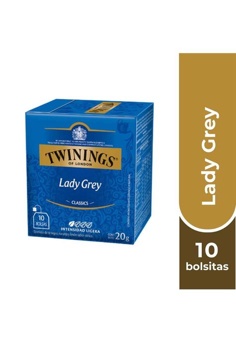 Twinings Té Lady Grey (etiqueta azul) x 10 Bolsitas-0