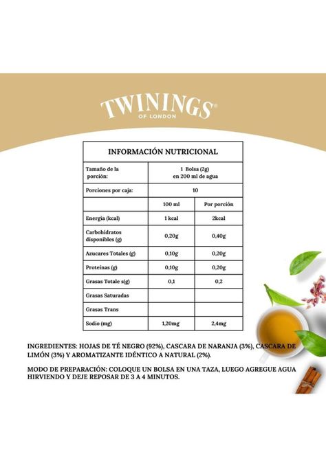 Twinings Té Lady Grey (etiqueta azul) x 10 Bolsitas-1
