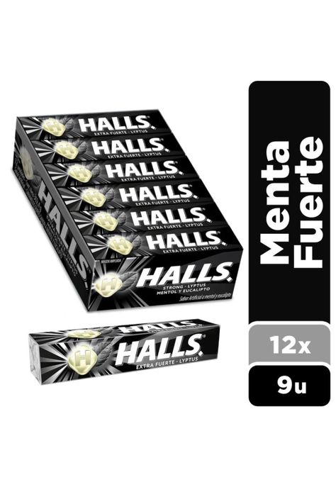 Halls Caramelos Duros Sabor Menta Fuerte Pack 12 X 9 Un-0