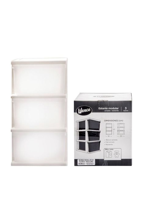 Cajonera Plastico 3 Cajones armable Blanca Wenco-1