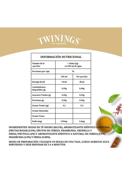 Twinings Té 4 Frutos Rojos x120 Bolsitas-1