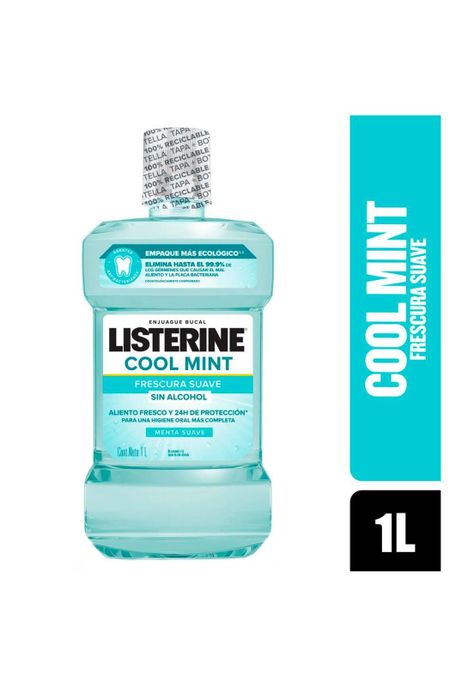 Enjuague bucal LISTERINE® Cool Mint Sin Alcohol 1 L-0