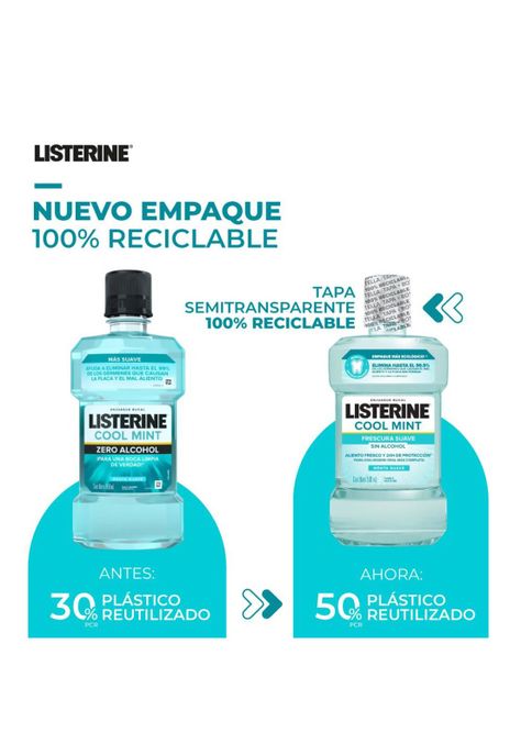 Enjuague bucal LISTERINE® Cool Mint Sin Alcohol 1 L-3