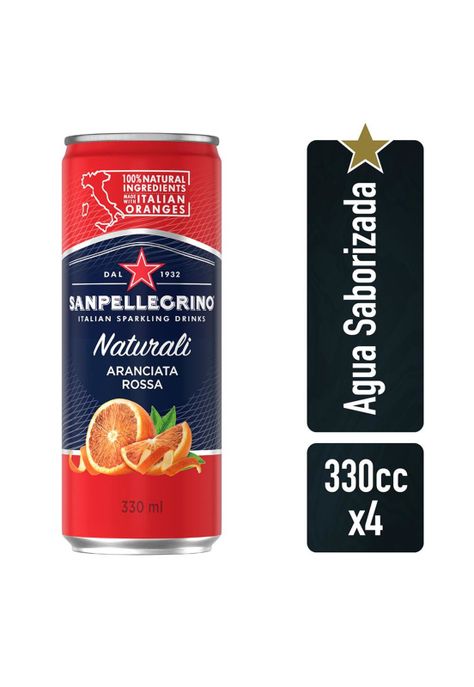 Agua San Pellegrino Aranciata-rossa Naturalli Latax4 330cc-0