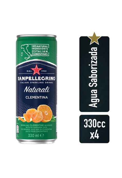 Agua Sabor. San Pellegrino Clementina Naturalli Latax4 330cc-0