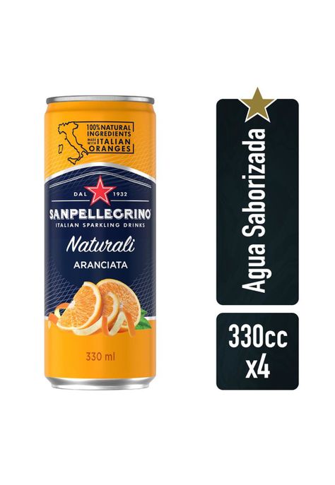Agua San Pellegrino Aranciata Naturalli Latax4 330cc-0