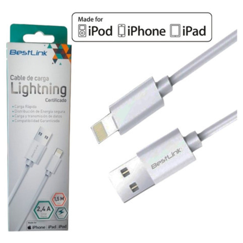 Cable USB Compatible Con iPhone Y iPad Bestlink Certificado-1