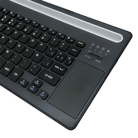 Teclado Inalámbrico con Touchpad Bluetooth 5.0 y 2,4Ghz Recargable-2