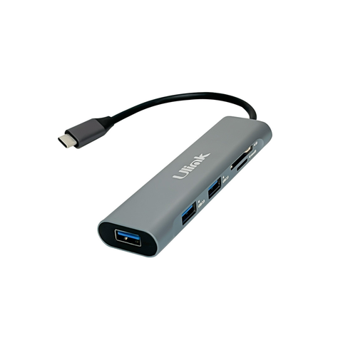 Adaptador multipuerto USB C 5 en 1 USB 3.0x3 + SD + MicroSD -0