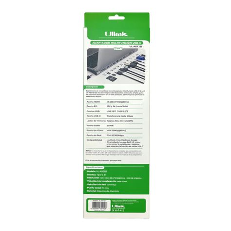 Adaptador Multipuerto USB C 12 en 1 UL-ADC121 de Aluminio-5