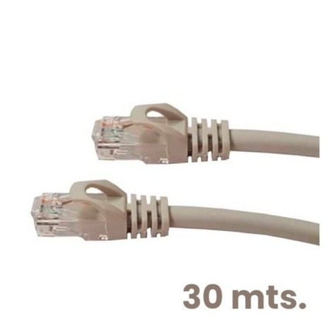 Cable De Red Patch Cord Certificado Cat6 30 Mts Gris-0