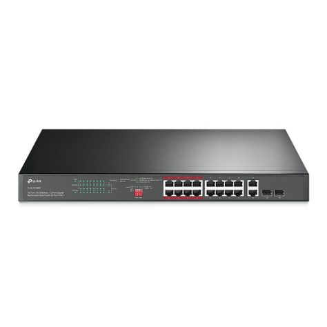 Switch 16 Puertos PoE 10/100 Mbps + 2 PoE Gigabit + 2 SFP Gigabit Rackeable TL-SL1218MP-0