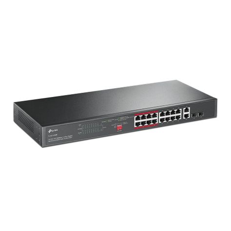 Switch 16 Puertos PoE 10/100 Mbps + 2 PoE Gigabit + 2 SFP Gigabit Rackeable TL-SL1218MP-2