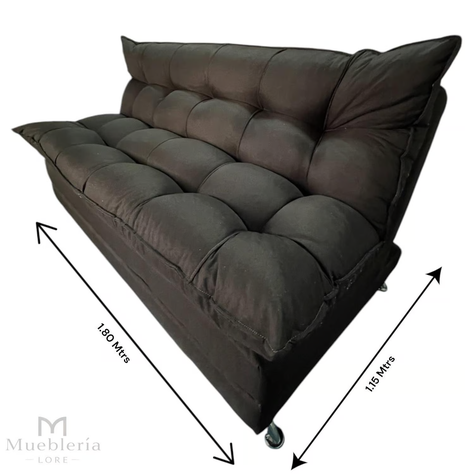 SOFA FUTON GLOBO 3 CUERPOS EN  LINO CRUDO-2