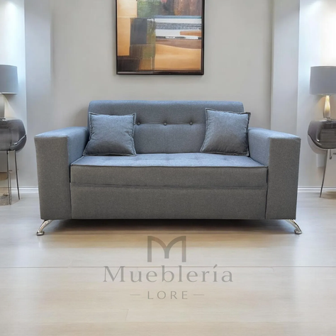 SOFA SOFIA GRIS CLARO EN LINO 2 CUERPOS-0