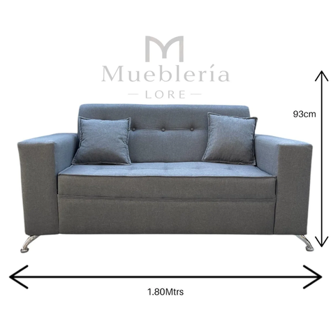 SOFA SOFIA GRIS CLARO EN LINO 2 CUERPOS-1