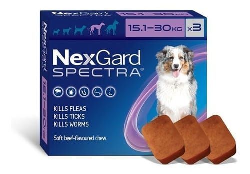 Nexgard Spectra Perro 15 a 30 kg antipulgas y garrapatas 3 comprimidos-0