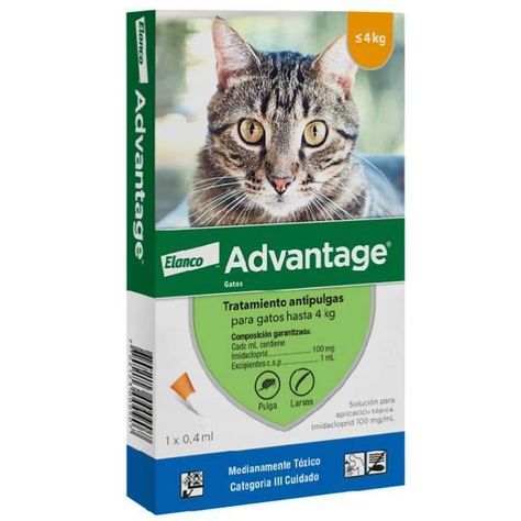 Advantage Gatos hasta 4 kg Pipeta antipulgas -0