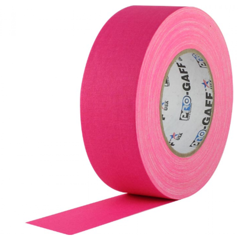 Cinta Gaffer de tela rosa fluor 45 metros-0
