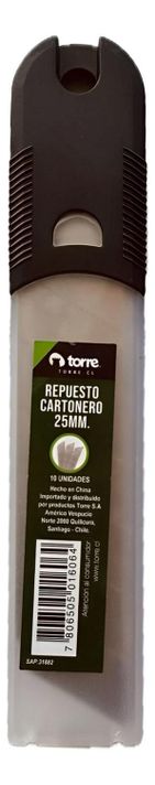 Repuesto Cuchillo Cartonero Xl 25mm 10 Unidades. Torre-0