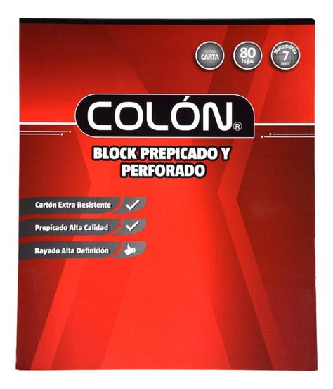 Block Cuadriculado Prepicado Y Perforado 80 Hojas. Colón-0