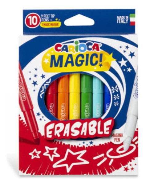 Marcadores Magic Borrables 10 Colores Carioca. Erasable-0