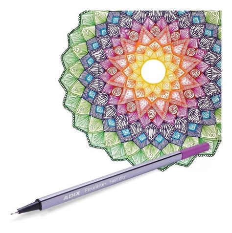 Lápices Fineliner Triangular 48 Colores Adix-1