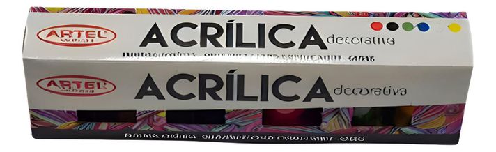 Estuche Pintura Acrílica Decorativa 6 Colores 15ml. Artel-1