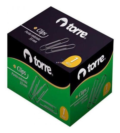 Caja Clips 33mm Punta Redonda 1 Kilo. Torre-0