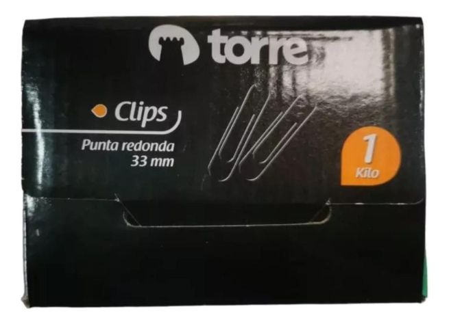 Caja Clips 33mm Punta Redonda 1 Kilo. Torre-1