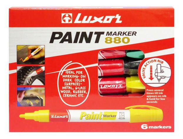 Set Marcador, Plumon Pintura 6 Colores Luxor-0